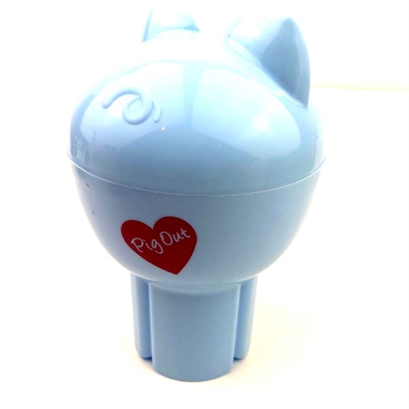 Snack Cup Holder Piggy On the Go Children Kids Travel Blue Pigout Container - Picture 3 of 6